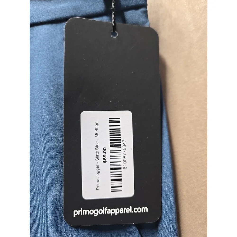 Primo Golf Jogger Pants Mens 35 Short Slate Blue Performance‎ Tapered Ankle Zip